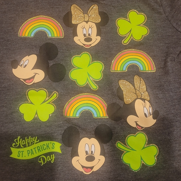 Disney St. Patrick's Day Shamrock T-Shirt Girl's Medium 10/12 - Picture 2 of 6